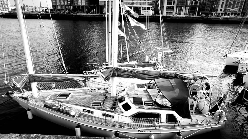 Paradox moored on the Liffey